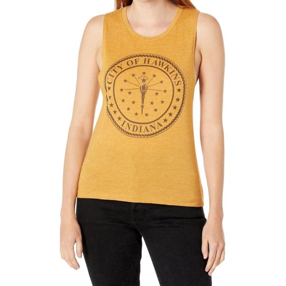 Netflix Stranger Things Hawkins Indiana Next Level Apparel Burnout Slub Tank XS - Picture 1 of 9